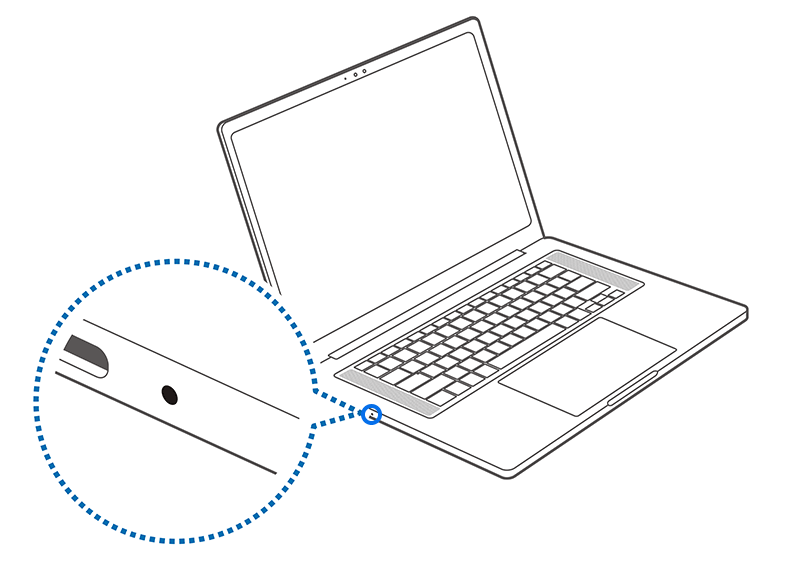 제품 왼쪽의 동작 표시등이 붉은 색으로 4~5회 정도 깜빡이면 전원 버튼에서 손을 떼세요