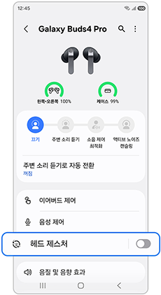 3. 헤드 제스처를 눌러주세요