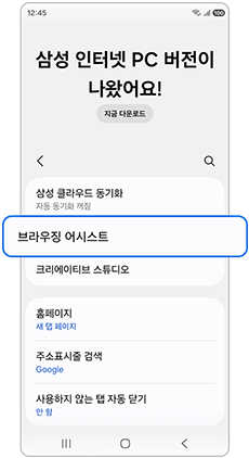 브라우징 어시스트를 선택하세요