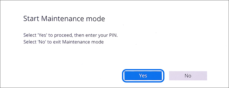 start maintenance mode 화면이 나오면 yes 선택후 enter 키 누르기