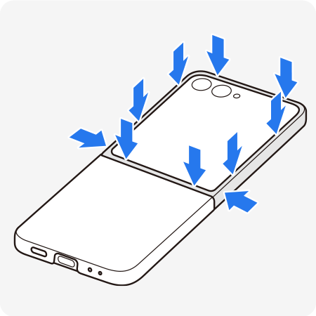 제품을 충분히 눌러 완전히 부착하세요. 