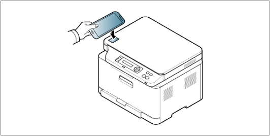 자동 급지 장치(ADF)가 없는 제품의 NFC 태그 위치