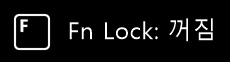 Fn Lock 꺼짐으로 보이는 화면