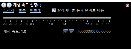 재생속도 변경창