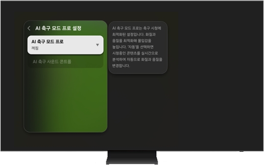 AI 축구 모드 프로 선택한 모습