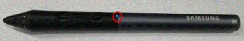 블루투스 PEN 이미지 중간에 상태표시등이 파란색으로 보이는 화면