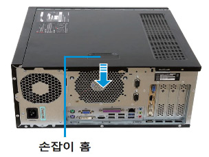 덮개를 몸쪽으로 당기는 이미지