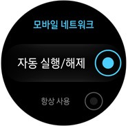 자동실행/해제, 항상사용, 사용안함 선택 가능