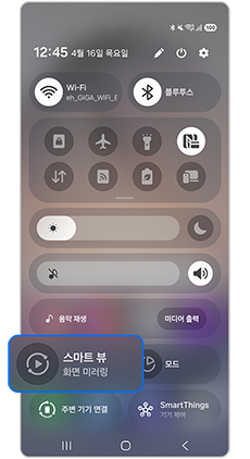 화면 하단 스마트뷰를 실행하세요