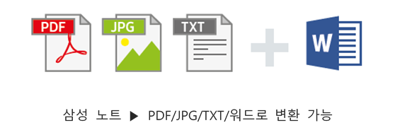 삼성 노트에서 작성한 글을 pdf, jpg, TXT, 워드 로 변환이 가능