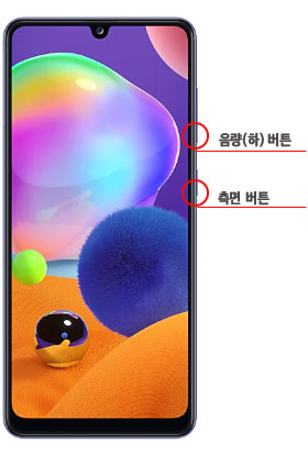 측면버튼과 음량(하) 버튼을 동시에 눌러 캡처