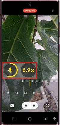 줌 6.9x 적용시 마이크 음량 상태