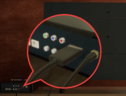 TV후면 HDMI 케이블을 분리후 재연결