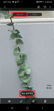배경 효과 변경 클로즈업