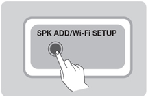 스피커 바닥의 SPK ADD/Wi-Fi SETUP 버튼을 5초 이상 누른 상태를 유지. 스피커에서 “Ready to Connect” 음성을 들을 수 있고, 제품 상면의 OLED 가 회전하거나 깜박거립니다