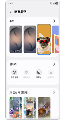 원하는 배경화면을 선택하세요
