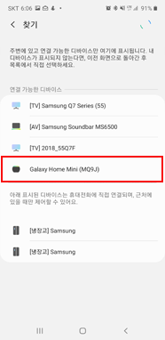  Galaxy Home Mini 선택