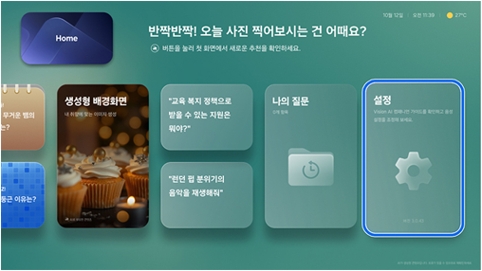 Vision AI 컴패니언의 설정 선택한 모습