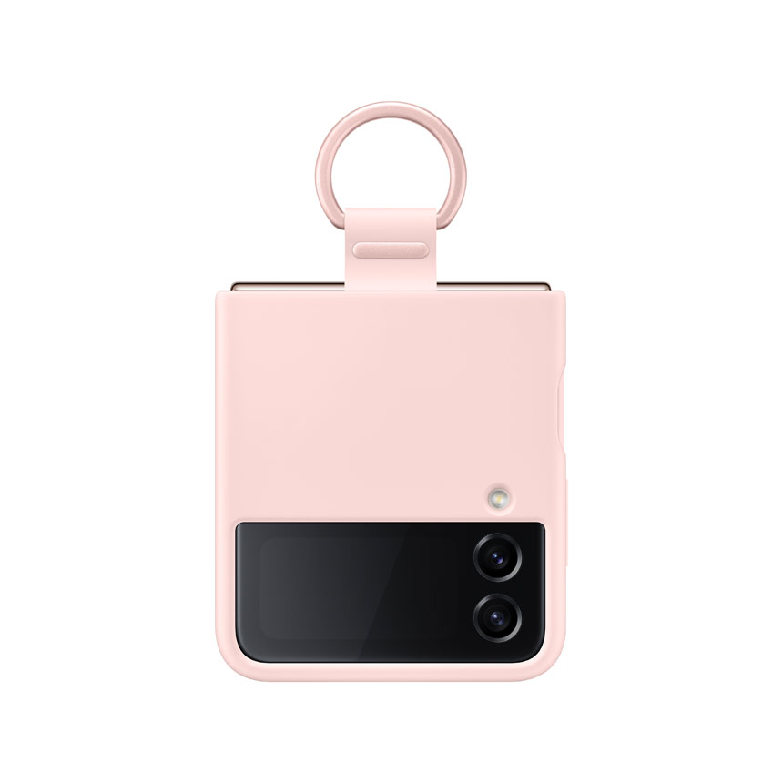 갤럭시 Z 플립4 실리콘 커버 with 링(핑크)