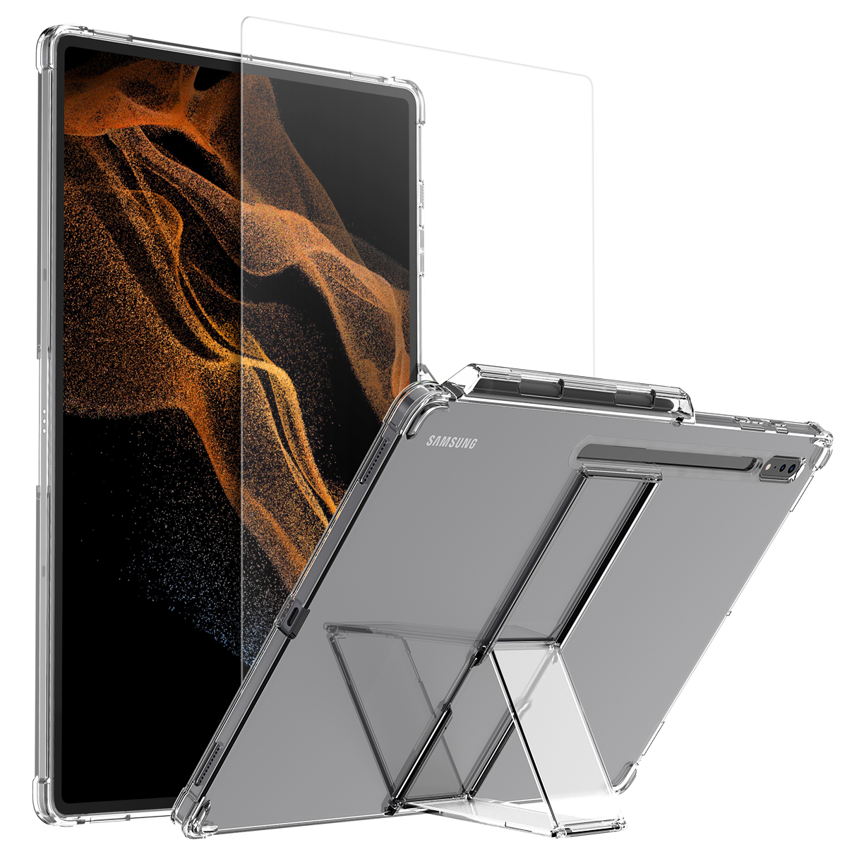 갤럭시탭 스탠드케이스+보호유리 세트(A7/S7/S8/S9)