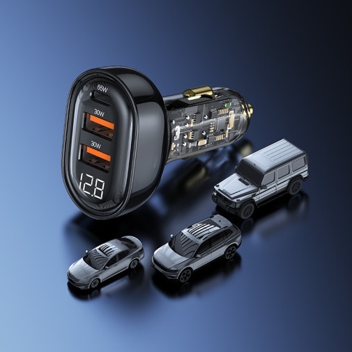 햅시 초고속 125W 3포트 차량용 시거잭 디스플레이 확장형 멀티 충전기