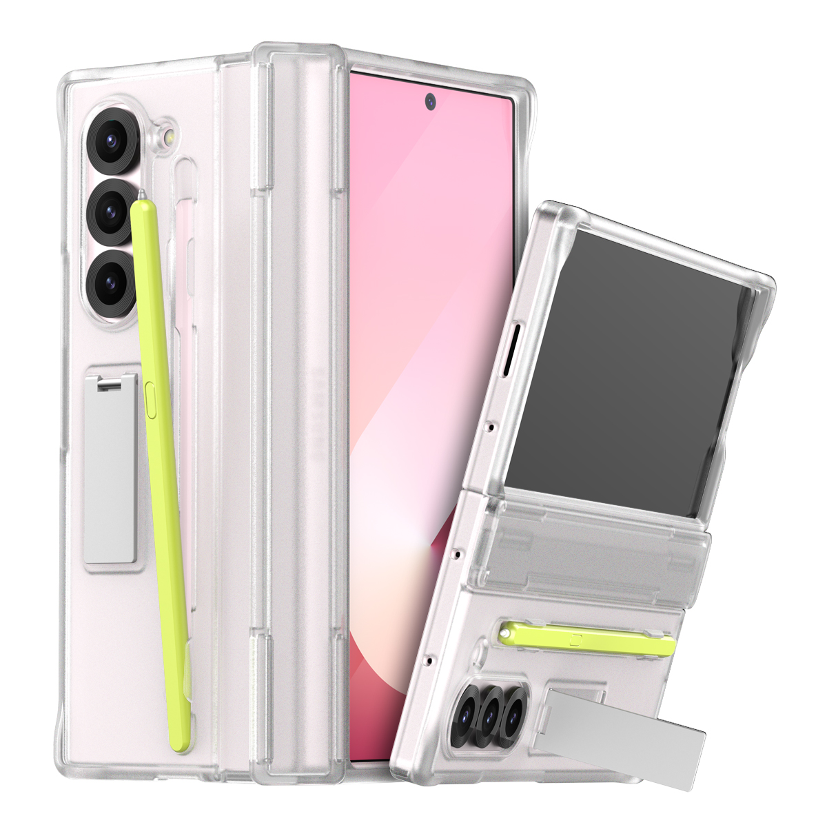 갤럭시 Z폴드6 아라리 케이스 풀커버 힌지보호 S펜 수납 누킨360SP (클리어매트)