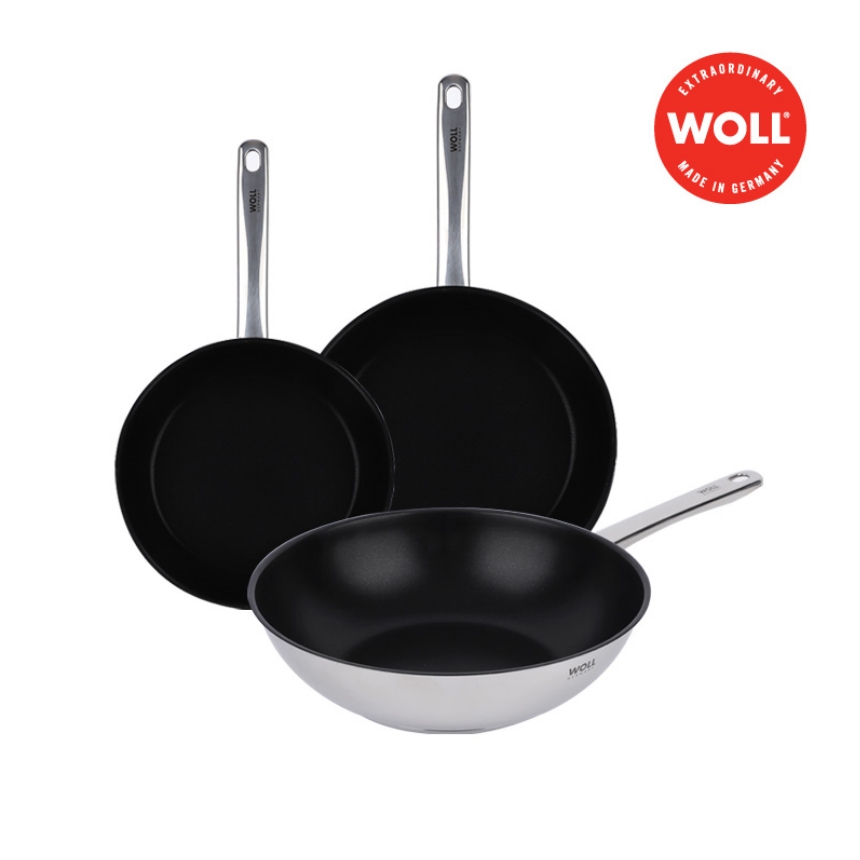 [WOLL] 다이아몬드쿡 스텐 후라이팬 3종세트 (20+24+28WOK)