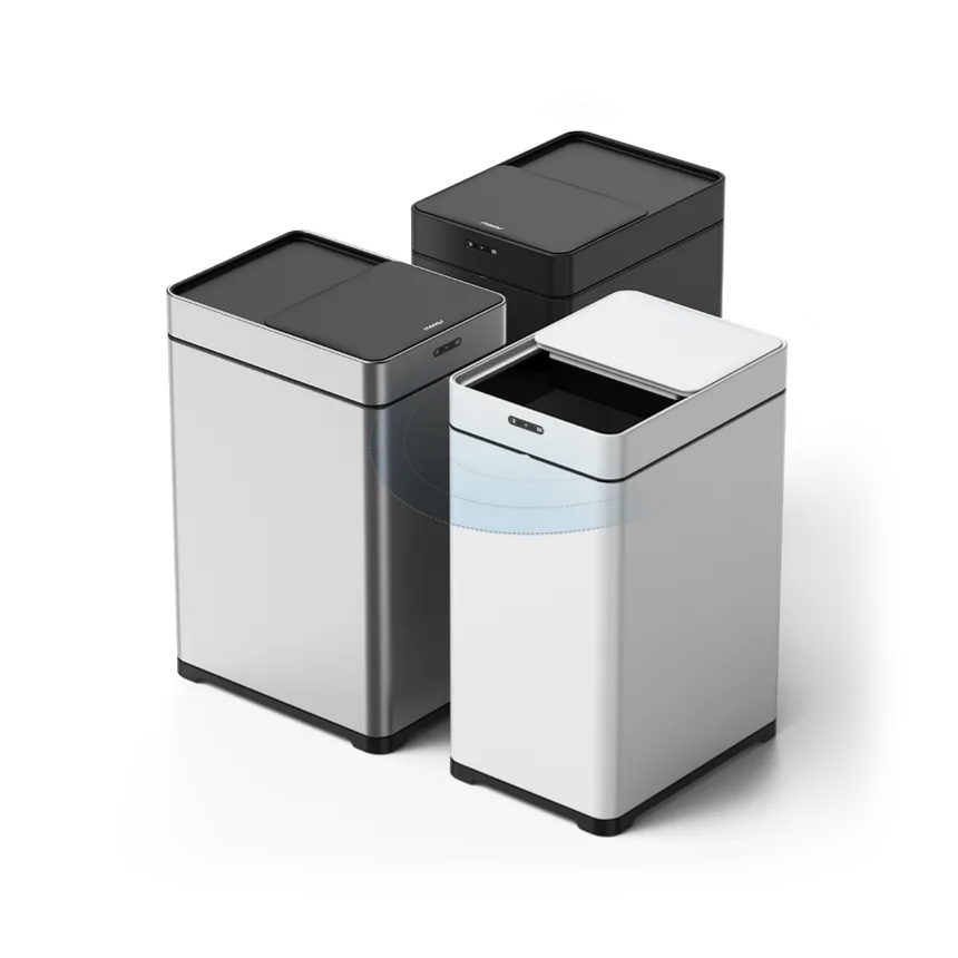 [무아스] 프리미엄 슬라이딩 자동센서 휴지통 30L