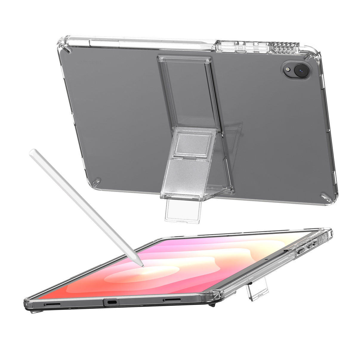 갤럭시탭 S11 투명스탠드펜수납 케이스/화면보호유리세트