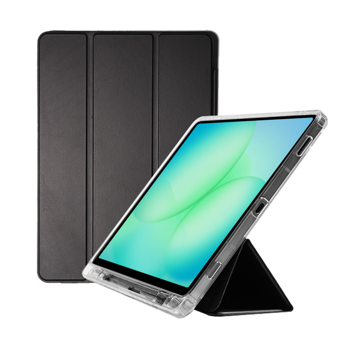 갤럭시탭 A11호환 폴리오 펜수납거치 케이스/화면보호유리세트