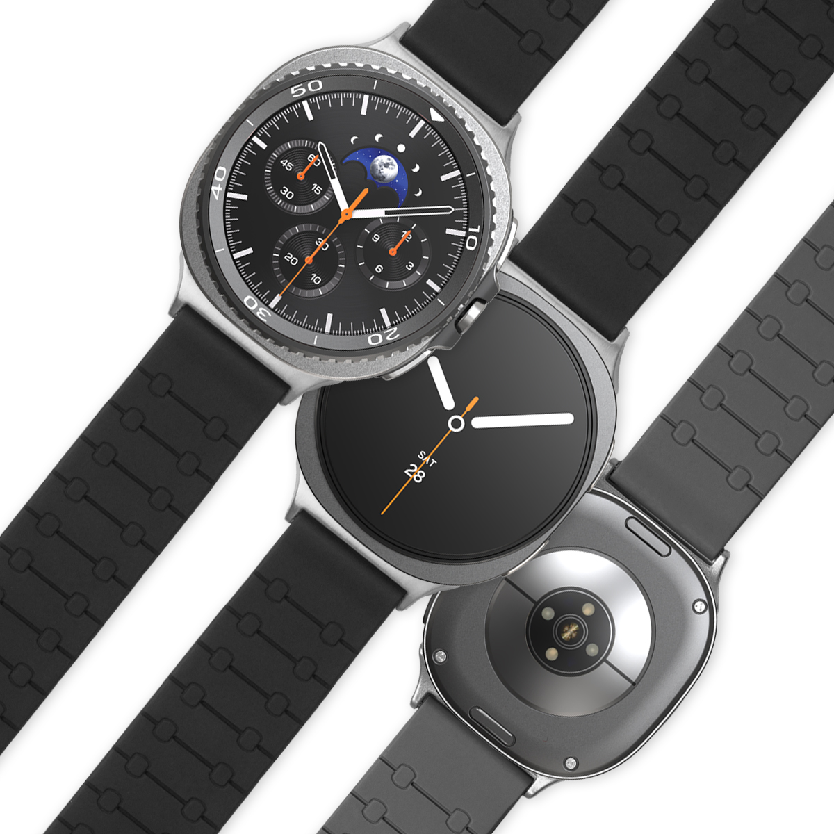 갤럭시 워치8 실리콘 링크 스트랩(블랙/그레이)