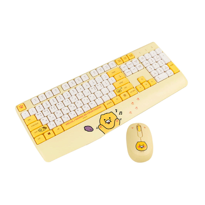 [카카오프렌즈] 춘식이 손목받침 무선 키보드마우스 세트 스탠다드