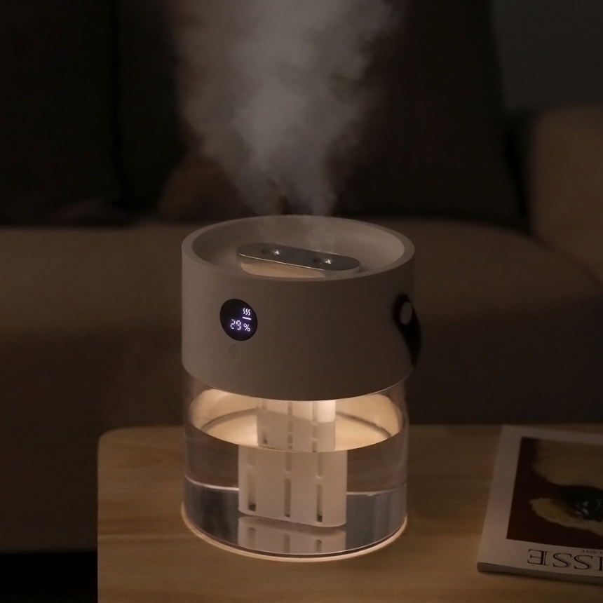 무아스 2L 듀얼 미스트 무선 무드등 가습기