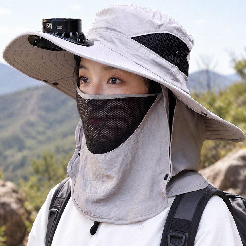 [하이온] 태양열 USB 충전 모자 선풍기 CH-01